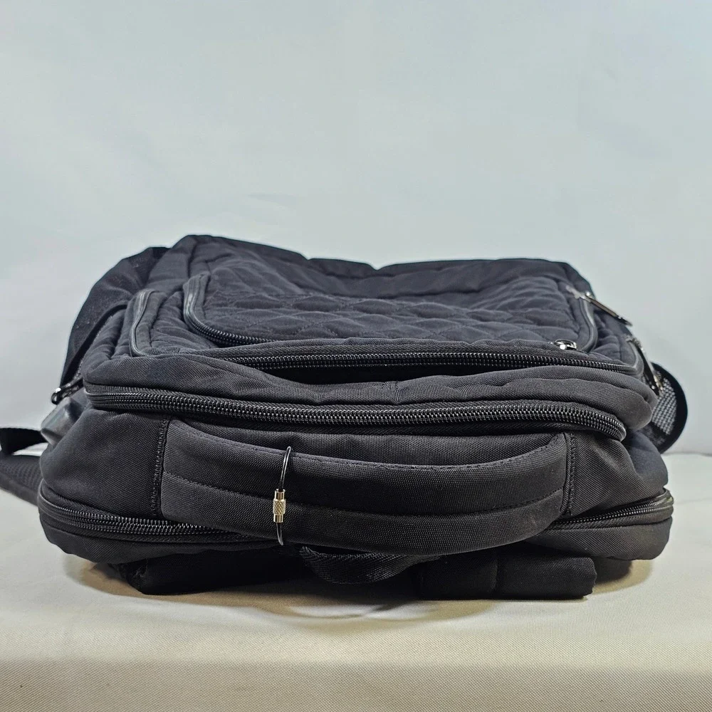 KROSER Laptop Backpack Black Quilted Travel Bag USB Port 18 inch Multi-Pocket‎
